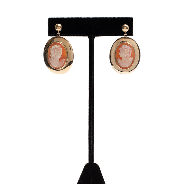 Vintage cameo dangle earrings
