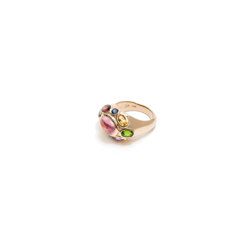 One of a kind pink tourmaline cocktail ring