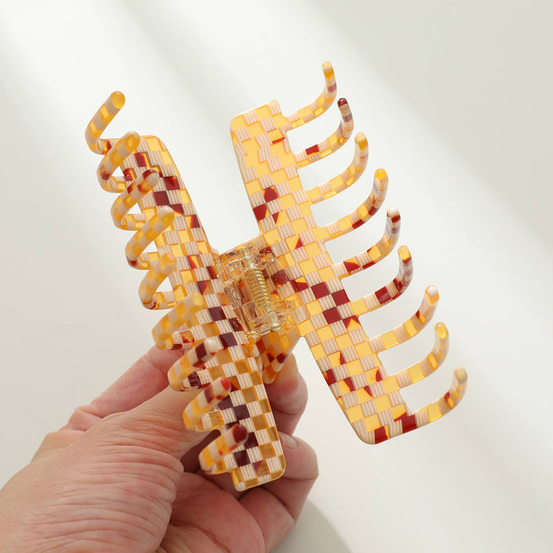 Golden Checkerboard | Assorted Large Claw Clips