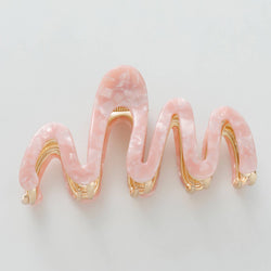 Willow Rosé | Large Squiggle Metal Claw Clip