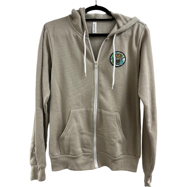logo Zip-up hoodie with tiger patch