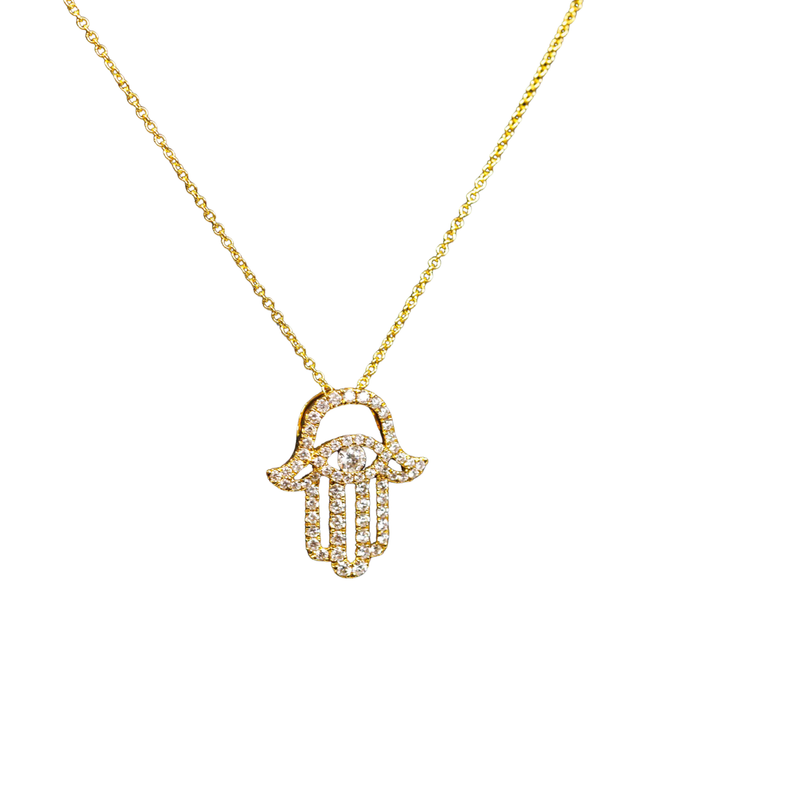 18K Diamond Hamsa Necklace