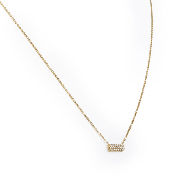 Bryn : pavé diamond bar necklace