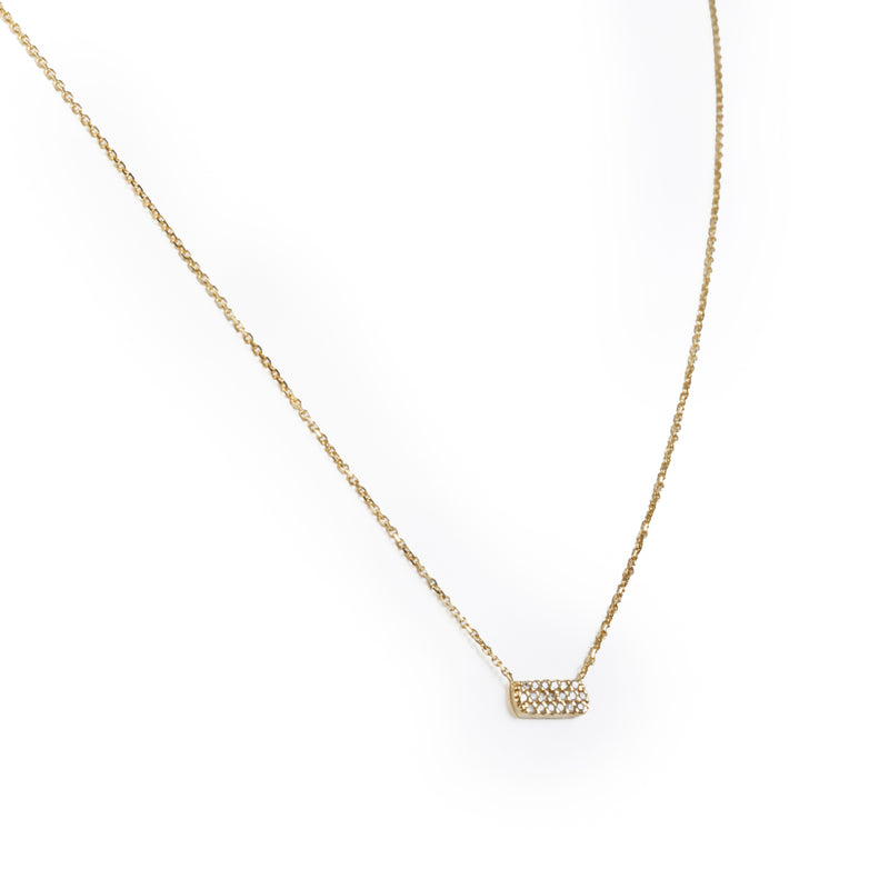 Bryn : pavé diamond bar necklace
