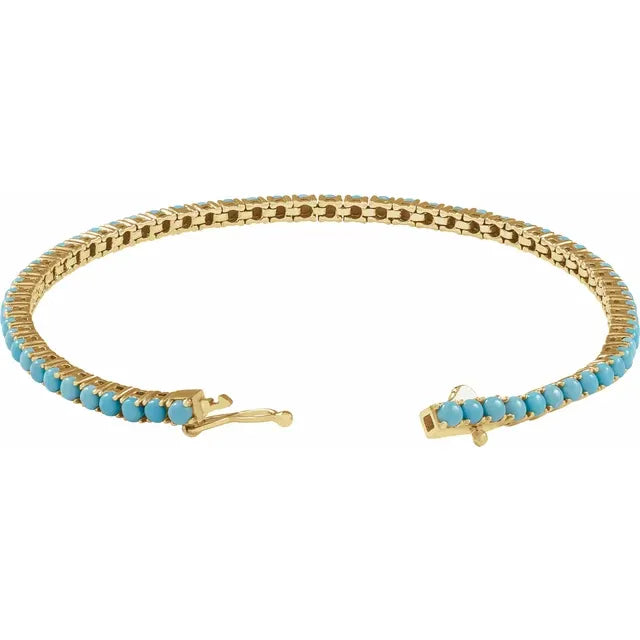 Turquoise cabochon line bracelet