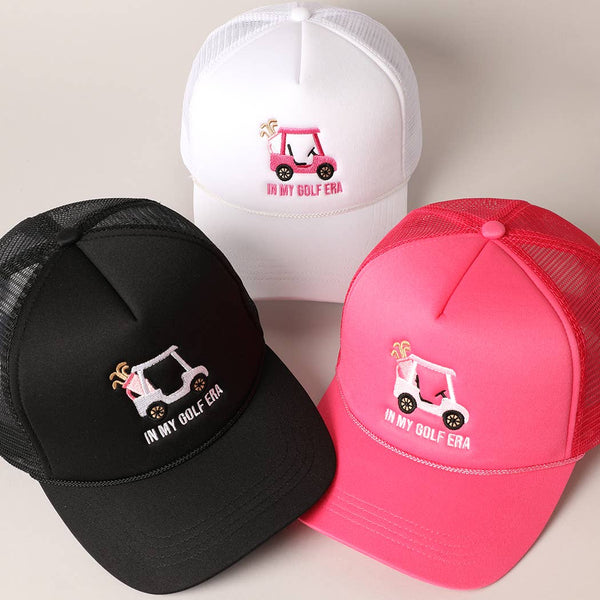 Golf Cart and In My Golf Era Embroidery Trucker Hat