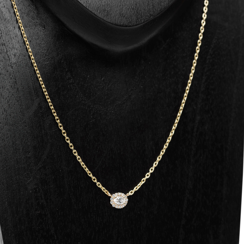 Cluster Diamond Necklace, 3/8CTW