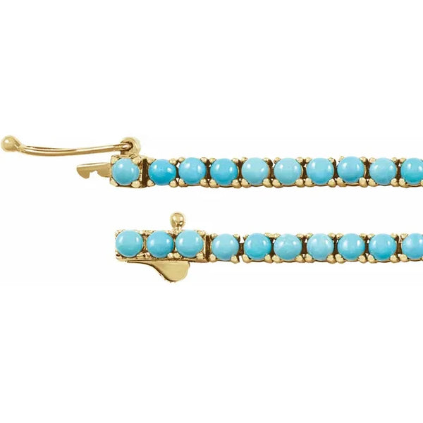 Turquoise cabochon line bracelet