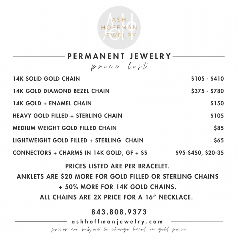 welded permanent jewelry appointment