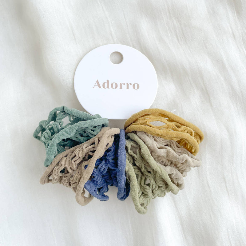 Seamless Boho Mesh Fisherman Net Hair Tie (Set of 6)