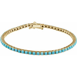 Turquoise cabochon line bracelet