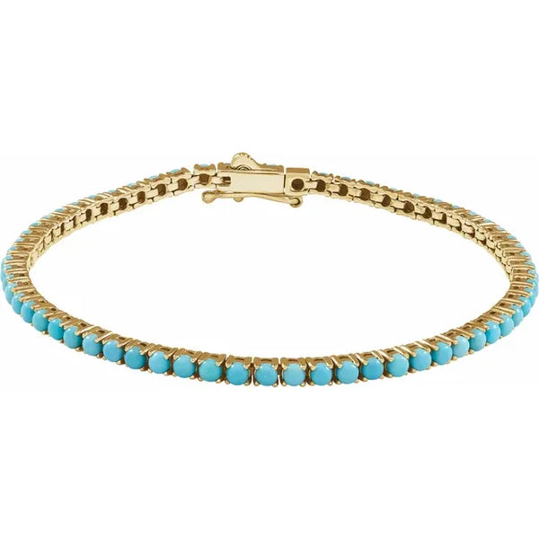 Turquoise cabochon line bracelet