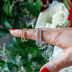 18k inside outside diamond hoops