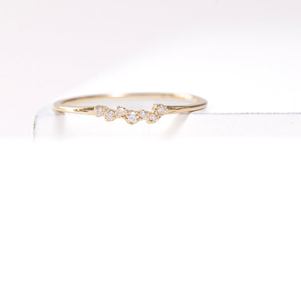 Diamond cluster stackable ring