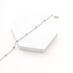 Sapphire and diamond line bracelet