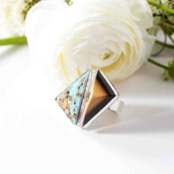 One of a kind open triangle ring