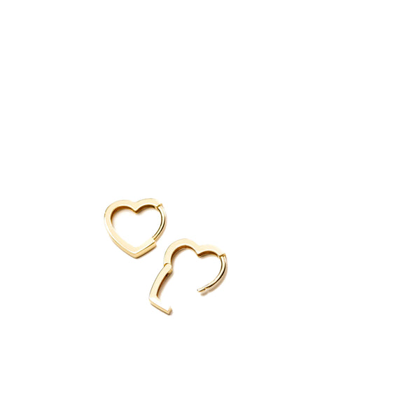 Heart shaped Huggie earrings