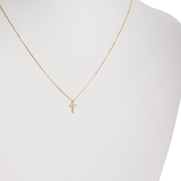 Diamond Dangle Cross Necklace