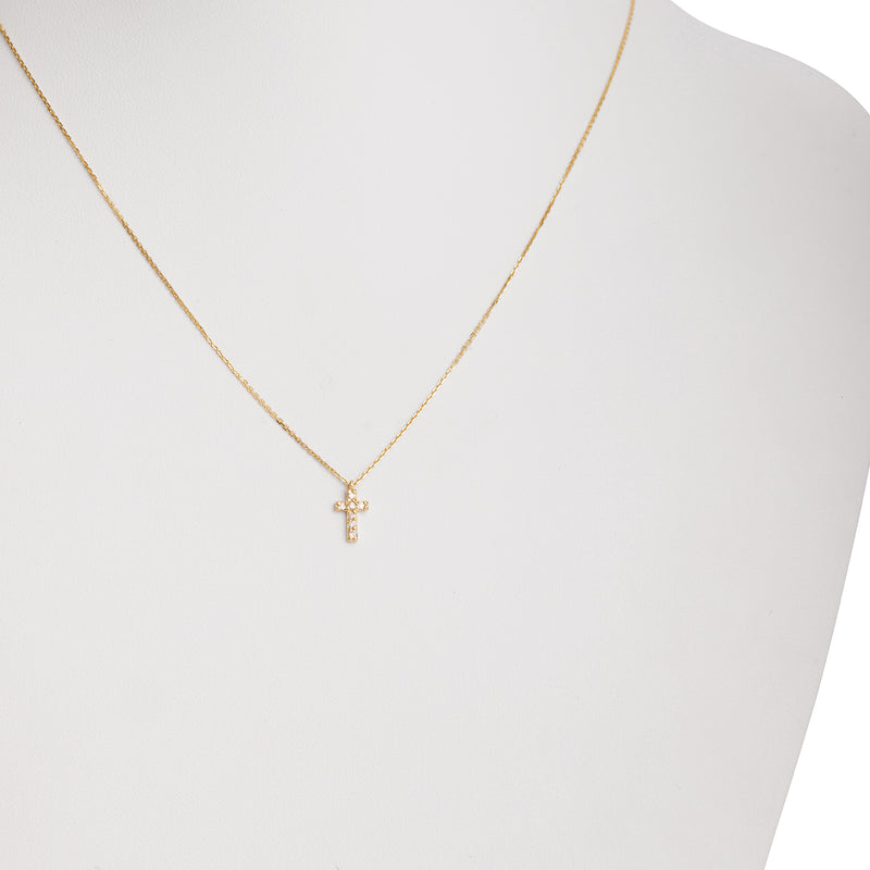 Diamond Dangle Cross Necklace