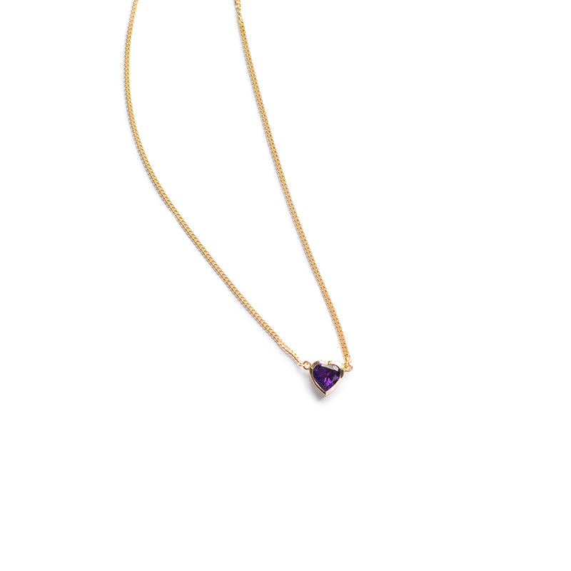 Purple amethyst heart necklace