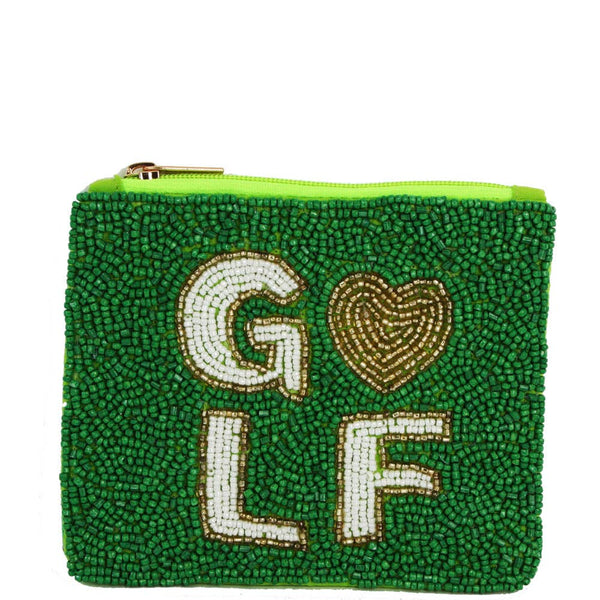 SEED BEAD GOLF COIN PURSE BAG