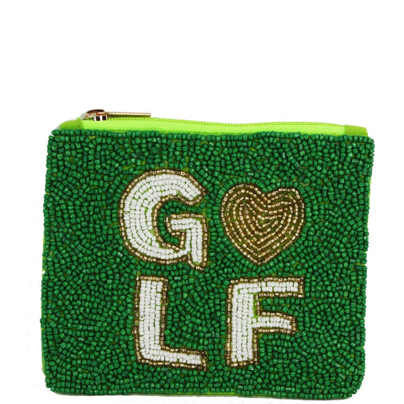 SEED BEAD GOLF COIN PURSE BAG