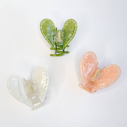 Lily | Small Heart Butterfly Claw Clip