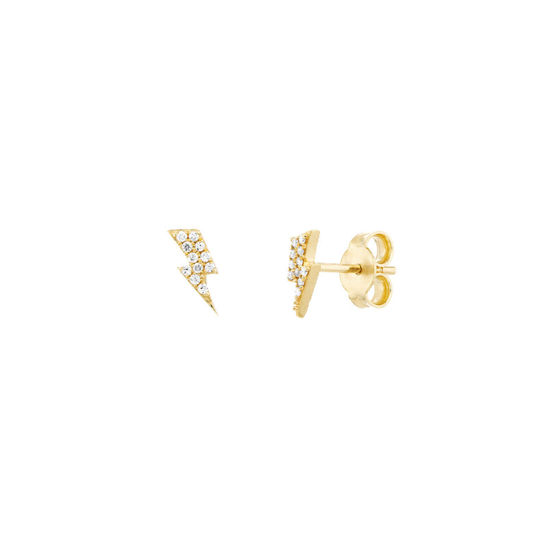 diamond lightning bolt studs