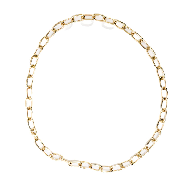 Solid gold paperclip chain necklace