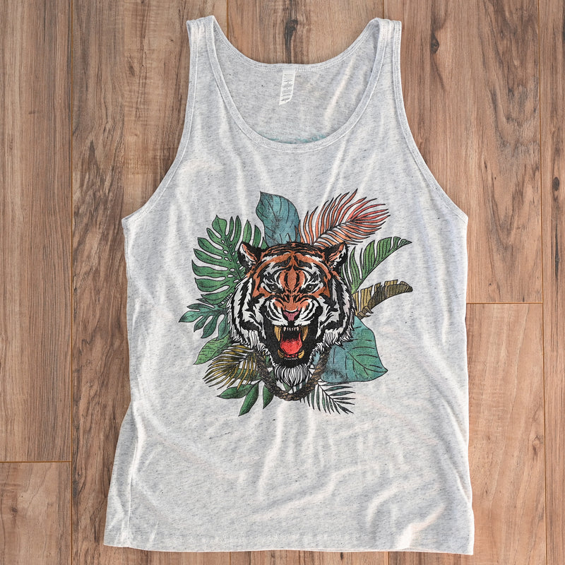 Gold chained Tiger tank top