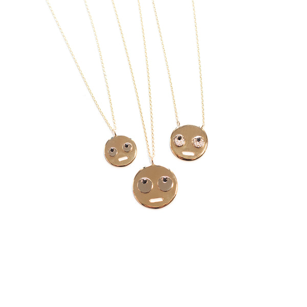 Eyeroll emoji necklace