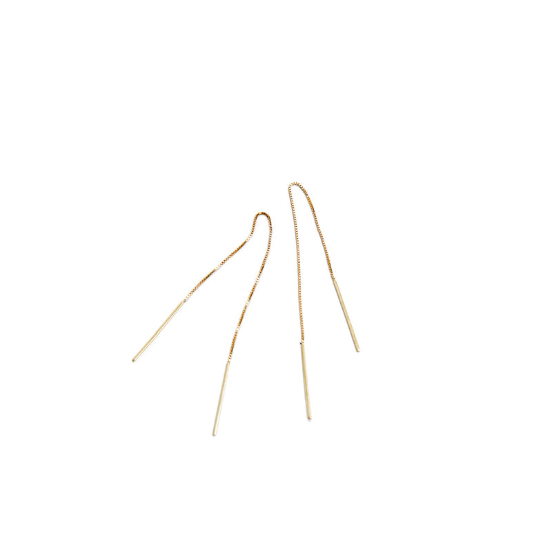 Gold bar ear threaders