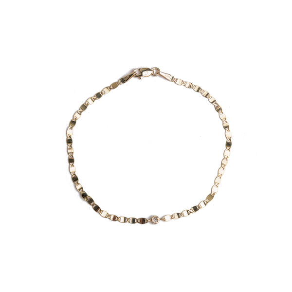 diamond bezel chain link bracelet