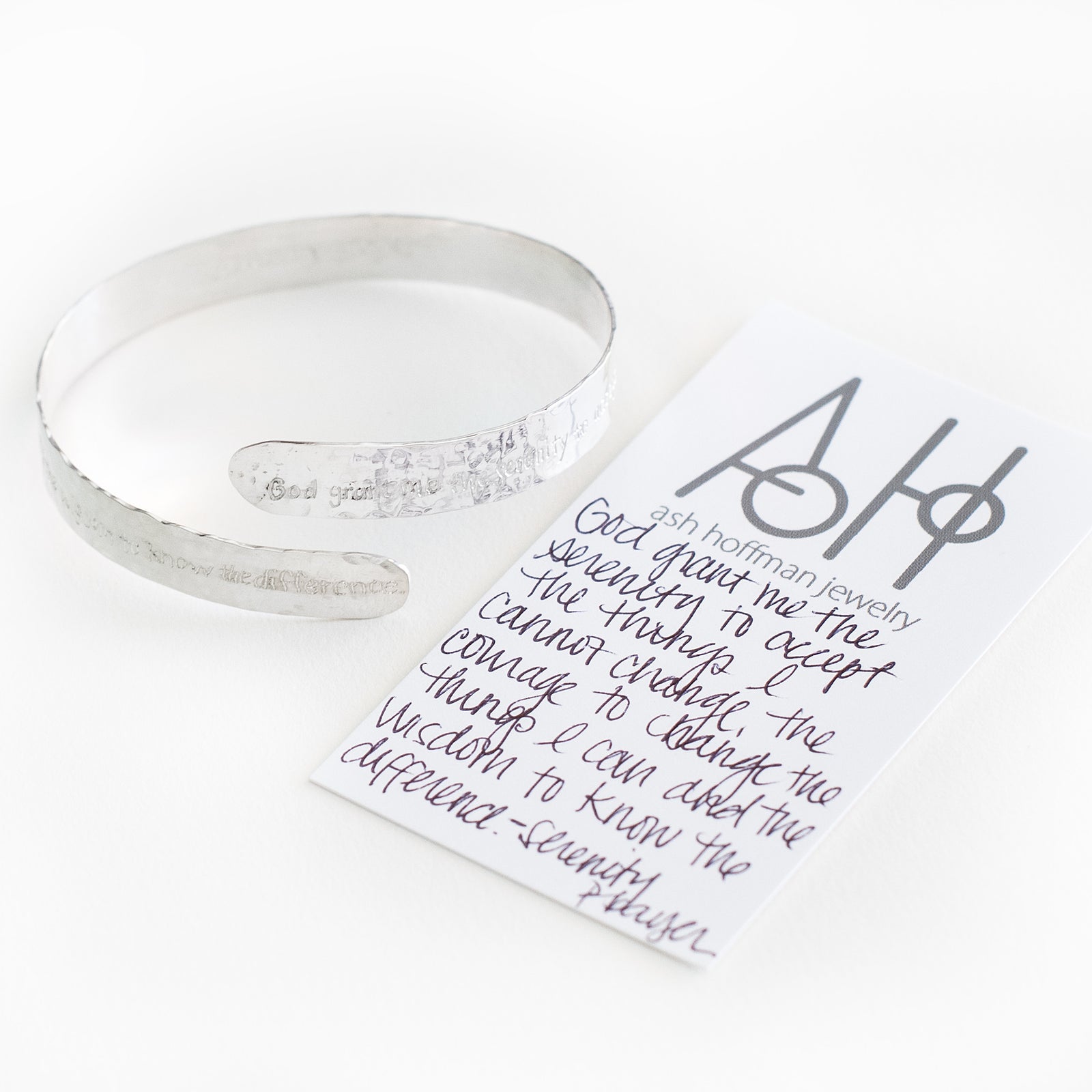 Vintage Sterling Silver Serenity Prayer Bangle Bracelet popular / Vtg Quote