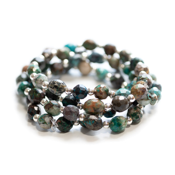 natural Azurite Fynchenite beaded bracelets
