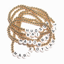custom beaded bracelet : gold or silver