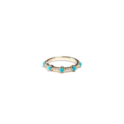 jenni : turquoise bezel and diamond stackable band