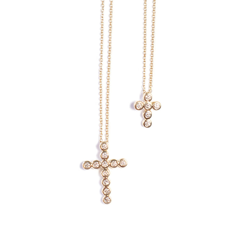vivian Diamond bezel cross necklace