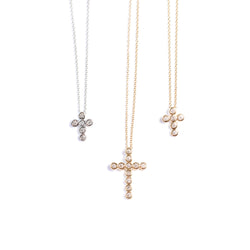 vivian Diamond bezel cross necklace
