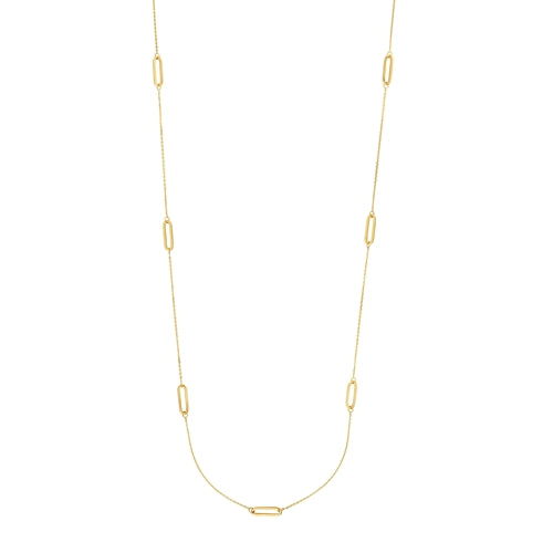long layering chain with paperclip links